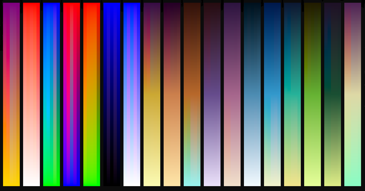Experiments with color map interpolation.